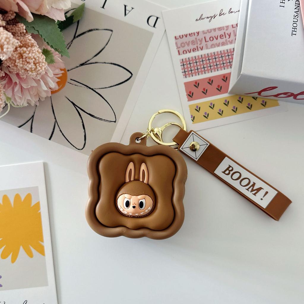 Cute Kapibara Silicone Coin Bag Cartoon Capybara Mini Key Bag Three-dimensional Square Bag Fun Backpack Pendant