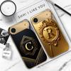 Gorgeous letter gold "R" For IPhone 17Pro Max 16 17 Pro 15 Pro 14 13 Plus 12 Mini 11Pro Max XR 16E 17Air Golden glass phone case