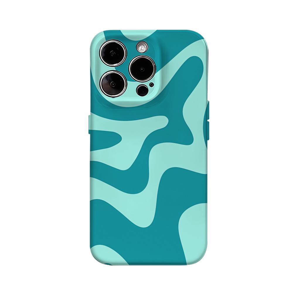 

Сине-зеленая волна Чехол для телефона для IPhone 16 15 14 13 12 11 X XS XR XSMAX 7 8 Pro Max Plus Двухслойная задняя крышка IPHONEXSMAX