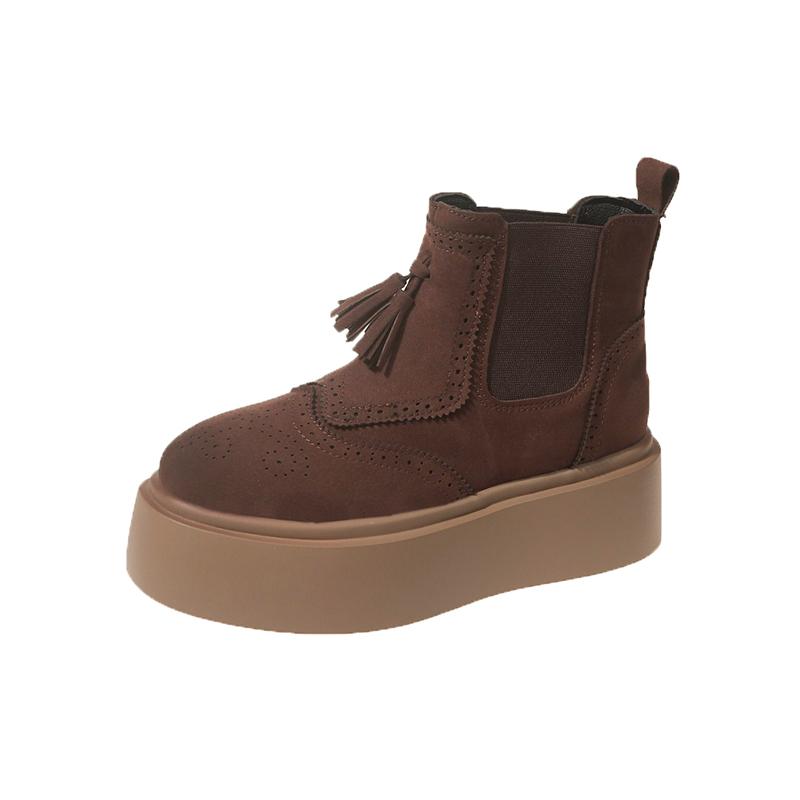 

Мода 2024 Осень Новые Женские Лоферы на Толстой Подошве Модные Повседневные Спортивные Модные Ботинки Дизайнерский Бренд Трендовые Короткие Ботильоны 40 коричневый