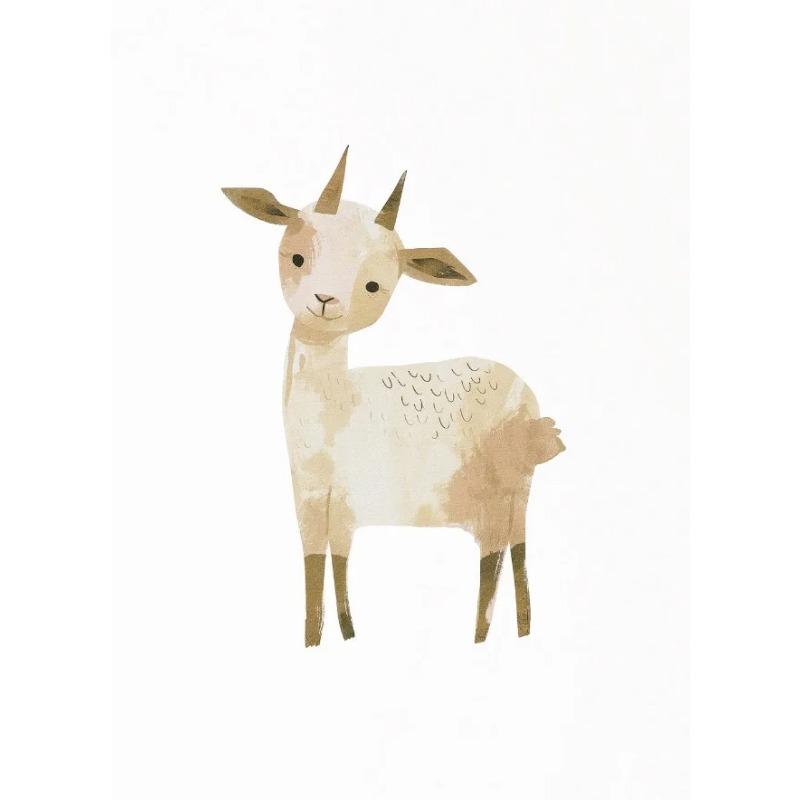 Cute Cartoon Animals Posters Giraffe Donkey Cattle Sheep Prints Canvas Printing Rustic Farmhouse Wall Art Picture for Home Decor
