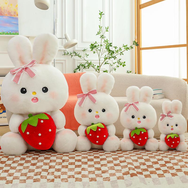 Bunny Strawberry Adorable Plush Toy Cute Ornaments And Pillow Gift For Girls