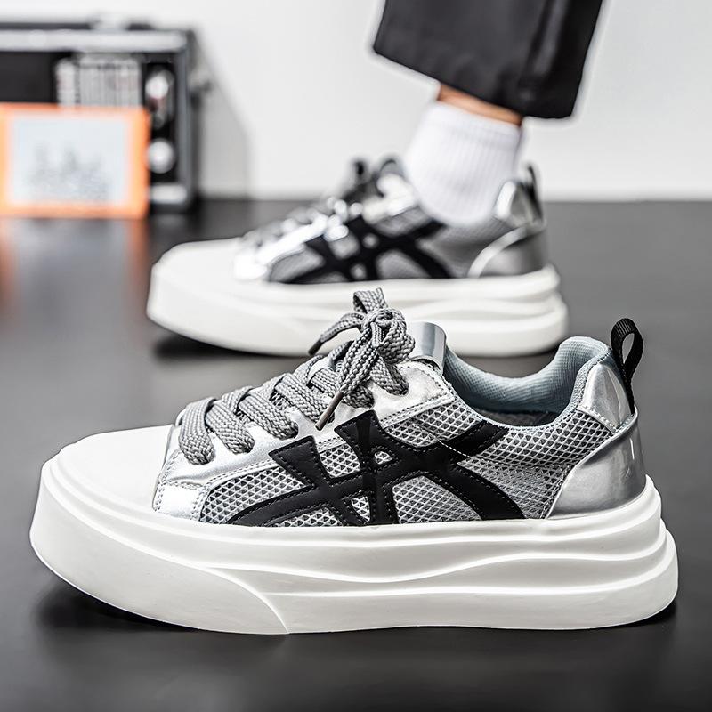 Personalized board shoes fashionable and versatile 2026 new summer hollow breathable shoes mesh flying woven skateboard shoes