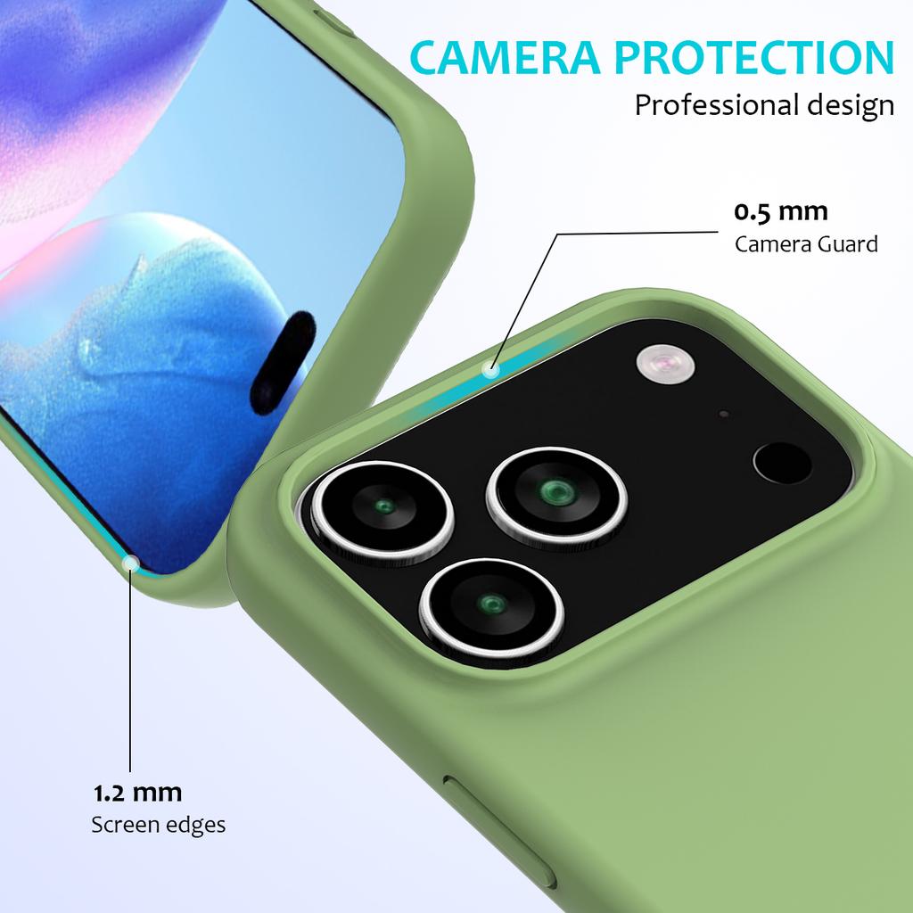 For iPhone 17 Pro Max Case Drop Proof Liquid Silicone Soft Lining Back Phone Cover