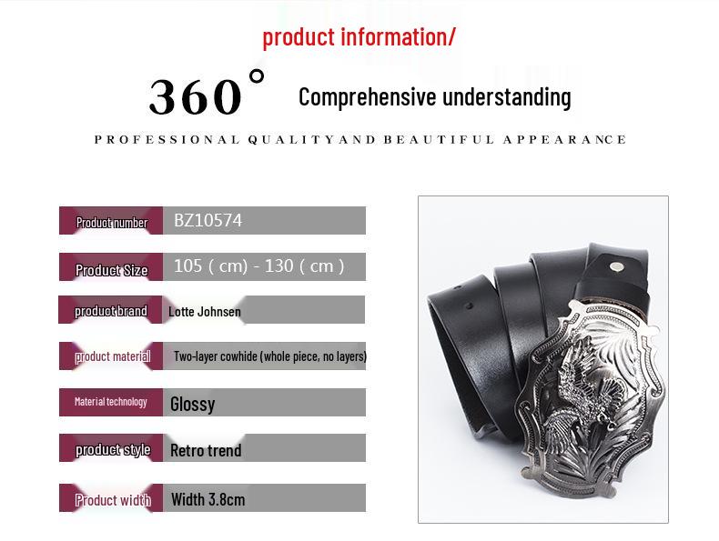 Men's Retro Punk Eagle Buckle Belt - Trendy Alloy Design