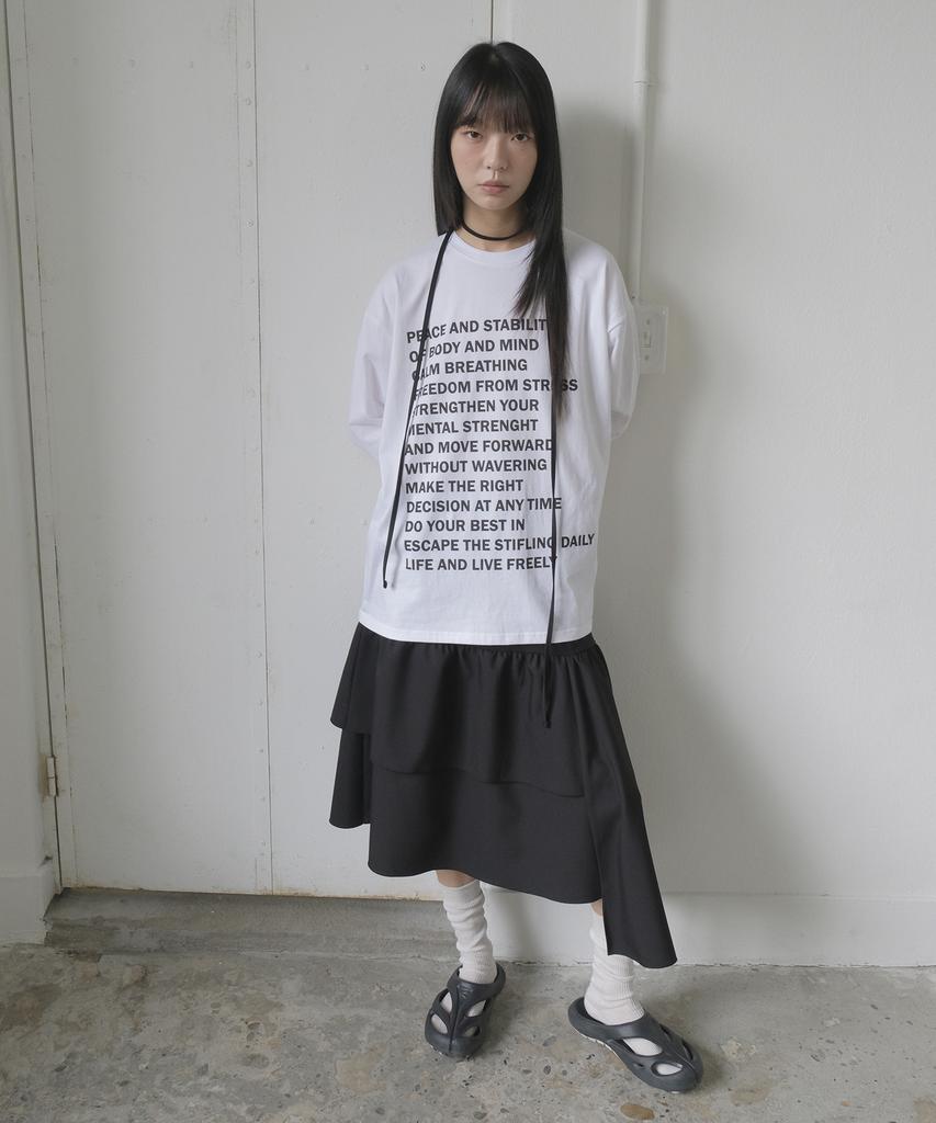 Mosyupamosyu Relax Lettering Long Sleeve [White]