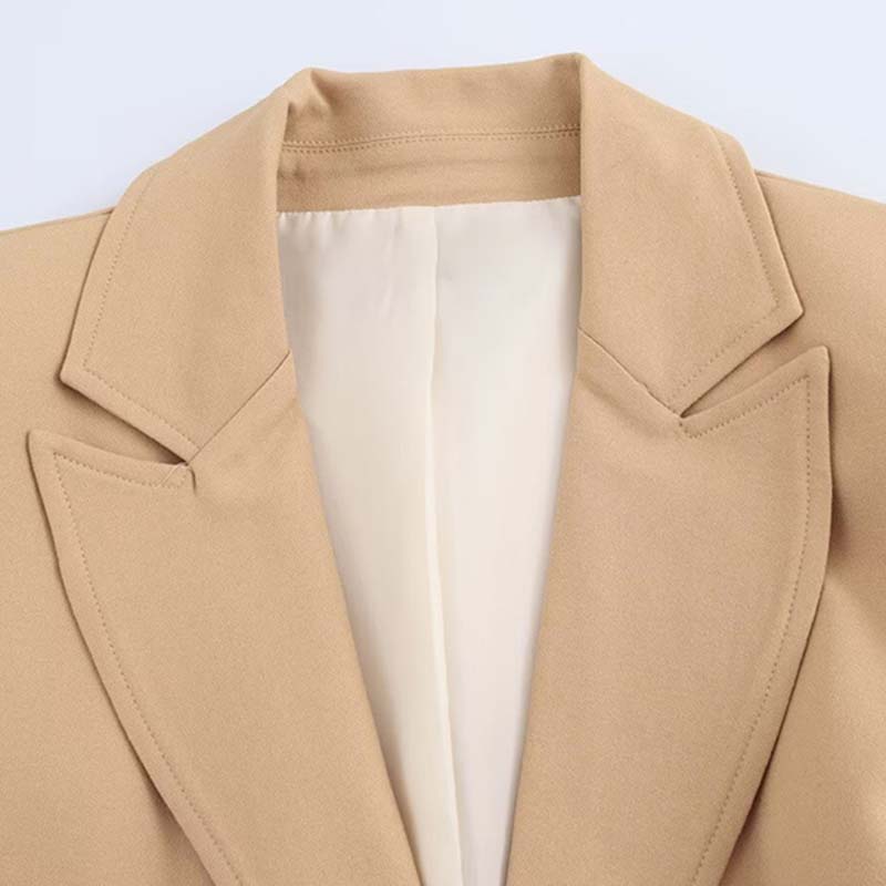 Women Temperament Lapel Slim Fit Suit Jacket Autumn Turn Down Collar Single-breasted Office Lady Blazer Elegant Fashion Coats