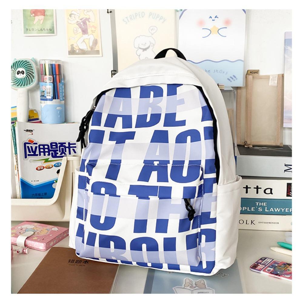 

Korean high-value dirt-resistant schoolbag large-capacity men s and women s backpack high school students letter printing trend schoolbag