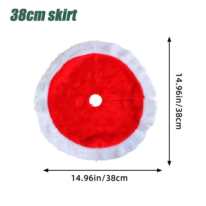 Mini Christmas Tree Skirt Christmas Tree Carpet Mat Cover Navid Snowflakes Tree Skirt Red and White Christmas Tree Decoration