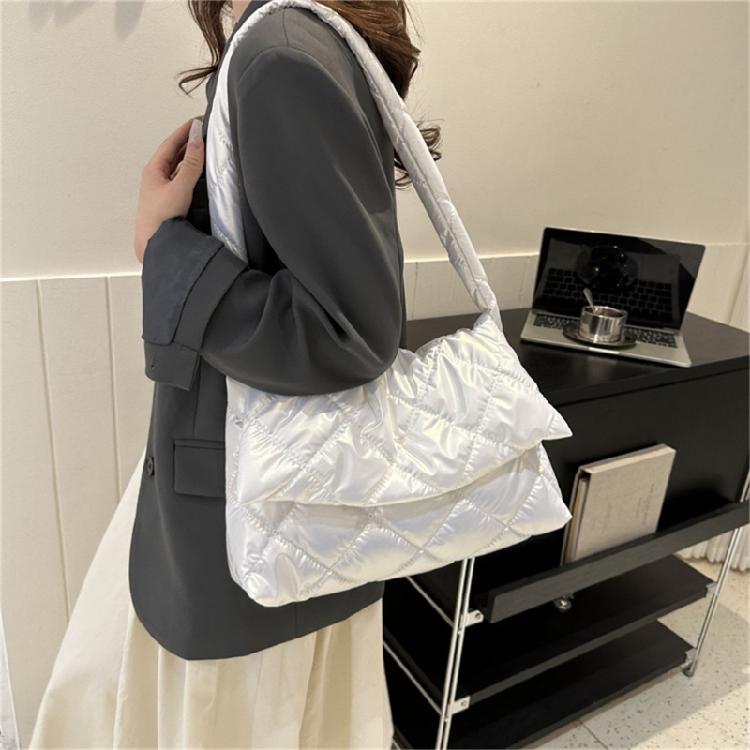 Women Down Cotton Padding Shoulder Bag Winter Messenger Bag Girls Crossbody Bag