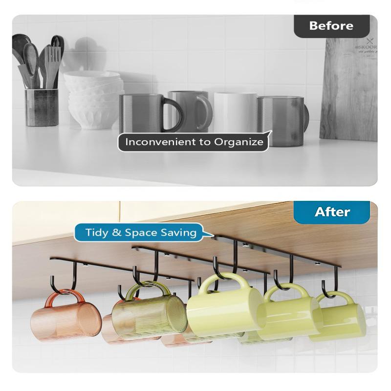 Minimalist Cabinet Mug Hooks Water Cup Racks And Upside-Down Coffee Cup Display Rack