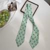 Long Silk Scarf Retro Floral Neck Small Scarf High-end Tie Decorative Chiffon Thin Hair Tie