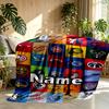 Custom Name Personalized basketball Print Blanket, Home Decor, Bedroom, Sofa, Camping, Couch, Gifts for Birthday Christmas