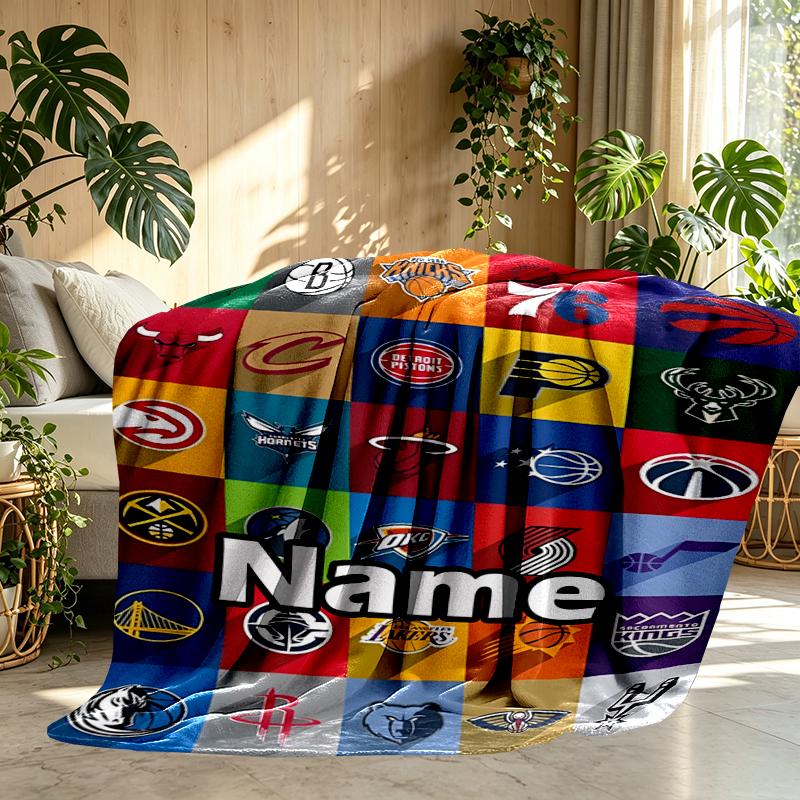 Custom Name Personalized basketball Print Blanket, Home Decor, Bedroom, Sofa, Camping, Couch, Gifts for Birthday Christmas