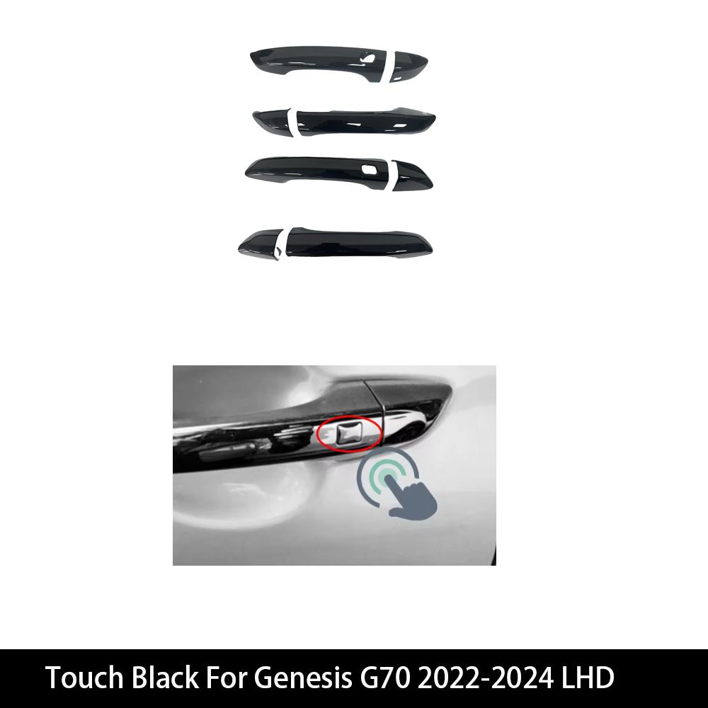 4PCS Carbon Fiber Style Door Handle Cover Trim For Genesis G70 Car-Styling Exterior Parts Accessories LHD