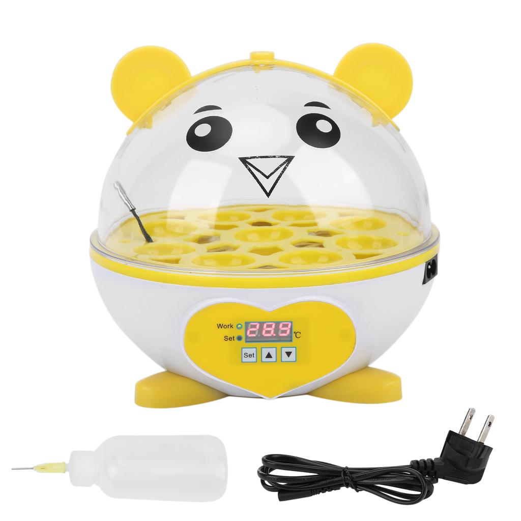 SemiAutomatic Incubator Household Small 9 Eggs Incubator for Chicken Duck Bird Pigeon Quail (Pink )