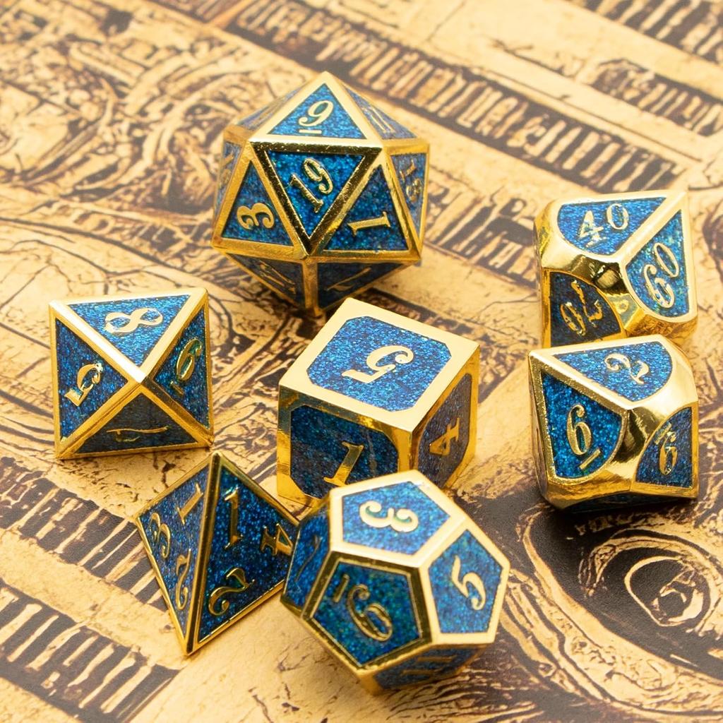 DND Tärningsset, Dungeons and Dragons Tärningar för D&D Tärningar med D20 Metalltärningsset eller RPG Rollspel MTG Bordsspel, Shadowrun Pathfinder