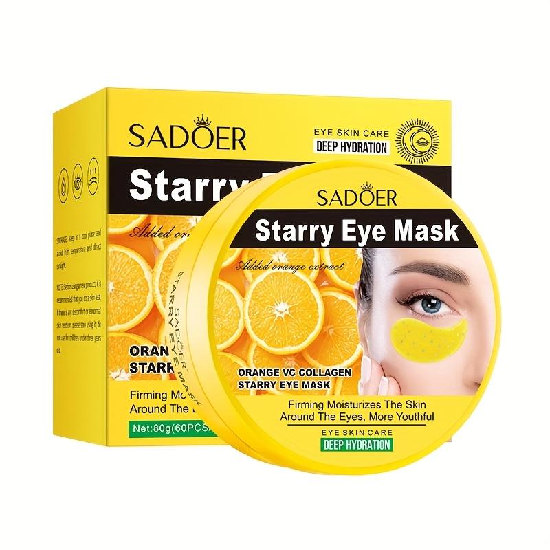 60pcs/box Orange VC Collagen Starry Eye Mask, Tighten, Nourish and Smooth Reduce Fine Lines Around The Eyes ,Remove Dark Circles Firming Eye Mask