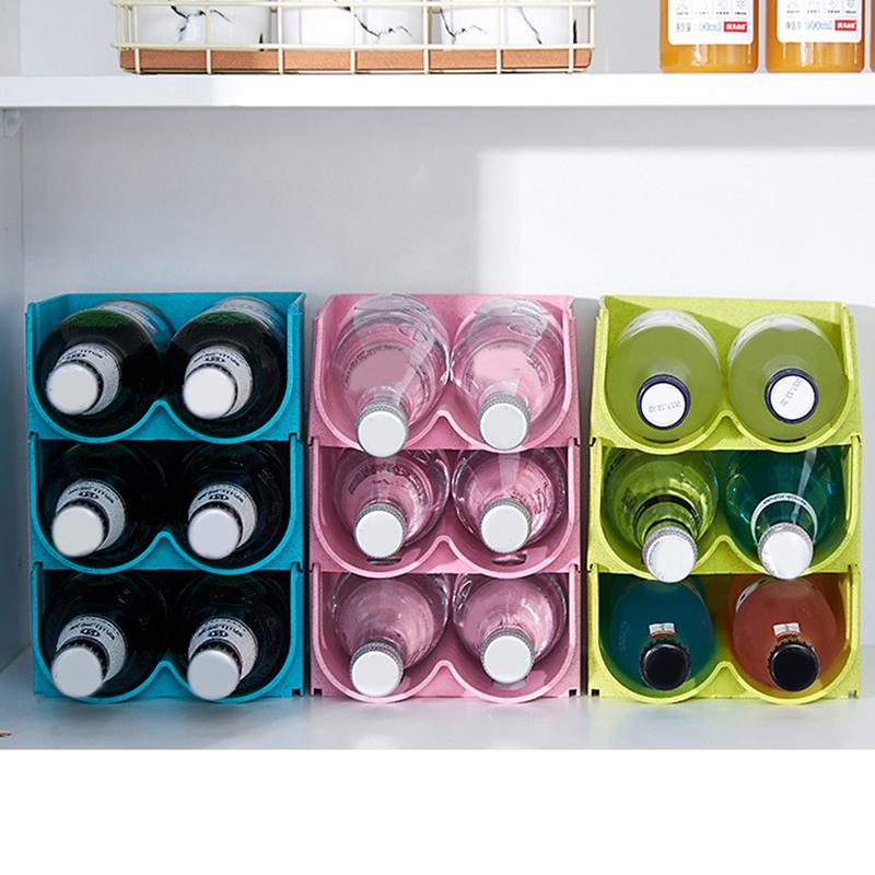 Refrigerator Beer Beverage Storage Box Kitchen Bottle Storage Rack Stackable