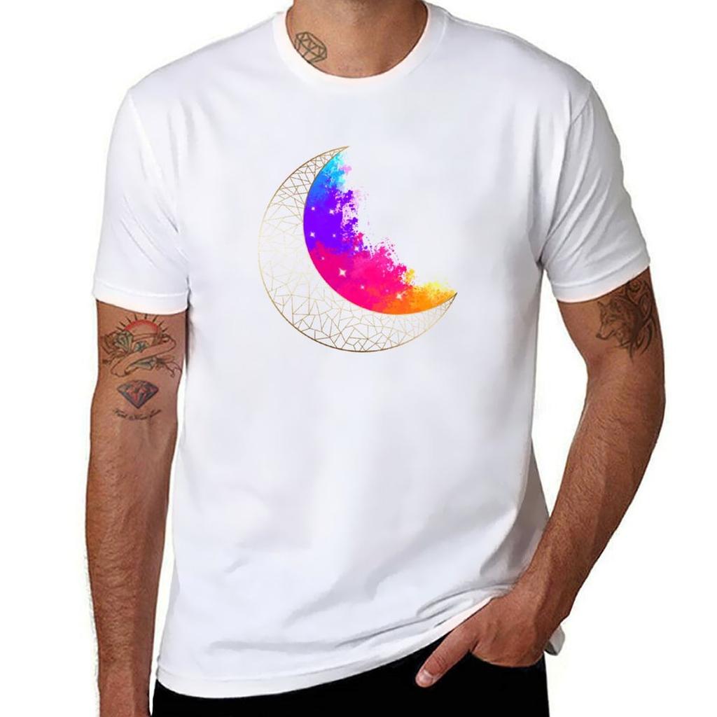 Lunar Splash Moon Design Tshirt Outdoor Sports Short Sleeve Top