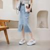 Mesh Breathable Sequins Women's Platform Shoes Women's 2025 Summer New Muffin Shoes Velcro Low-top Round Head Solid Color