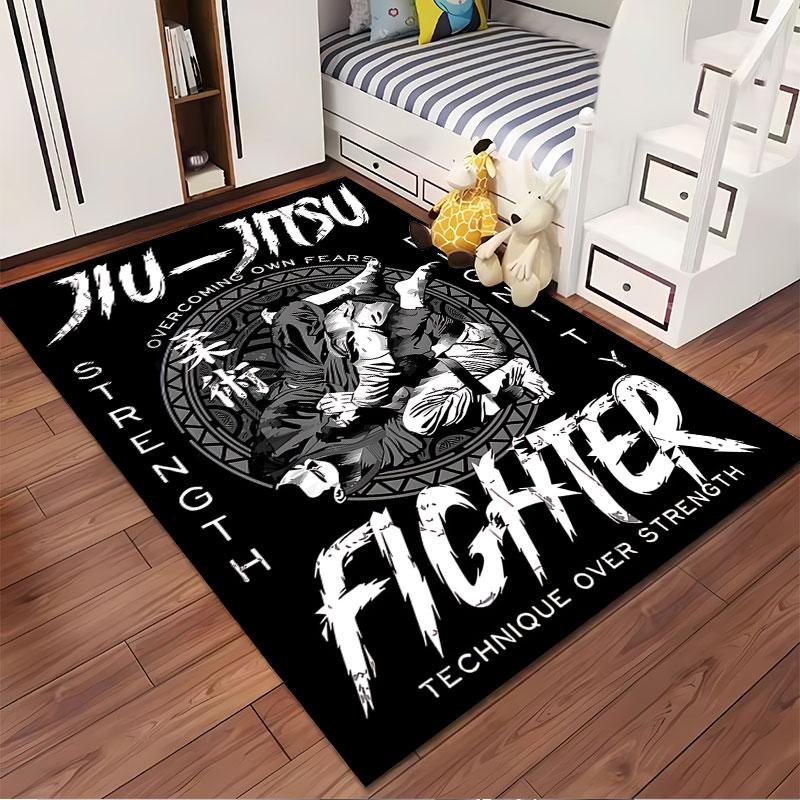 Jiu-Jitsu Fighter Strength Design suitable as a non-slip mat for the living room or bedroom sofa