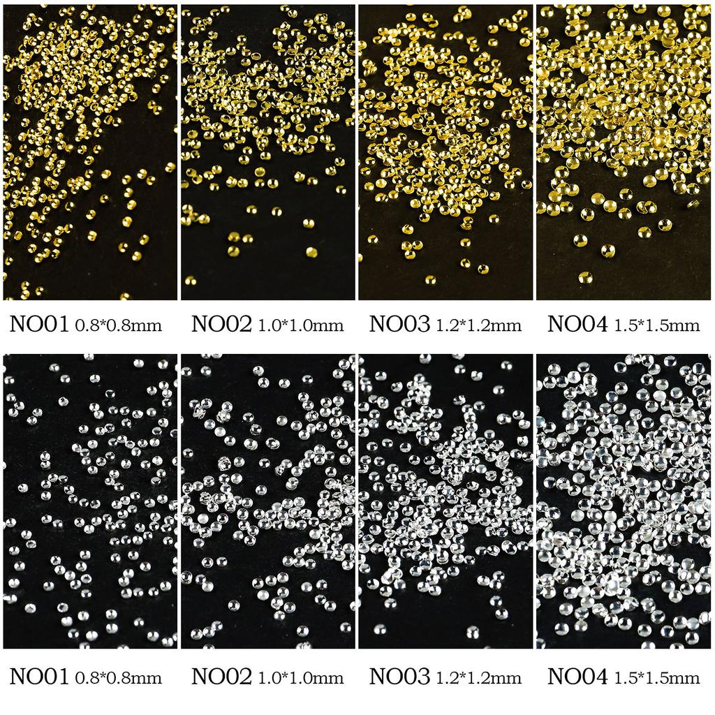 Nail Art Jewelry Mini Small Rice Grains Metal Rivets Nail Art Hollow Nest Nails Star And Moon Jewelry 1000 Pieces