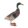 Duck Statue Iron Waterproof Painted Animal Decoration with Solar LED Light for Garden Lawn