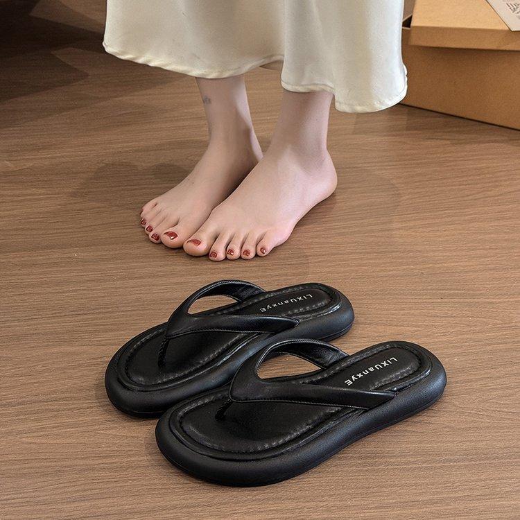 Mode Damen Hausschuhe 2025 Sommer Plateau Strandurlaub Pantoletten Schuhe Mode Zehensteg-Flip-Flops Outdoor Freizeitschuhe Leopardenmuster