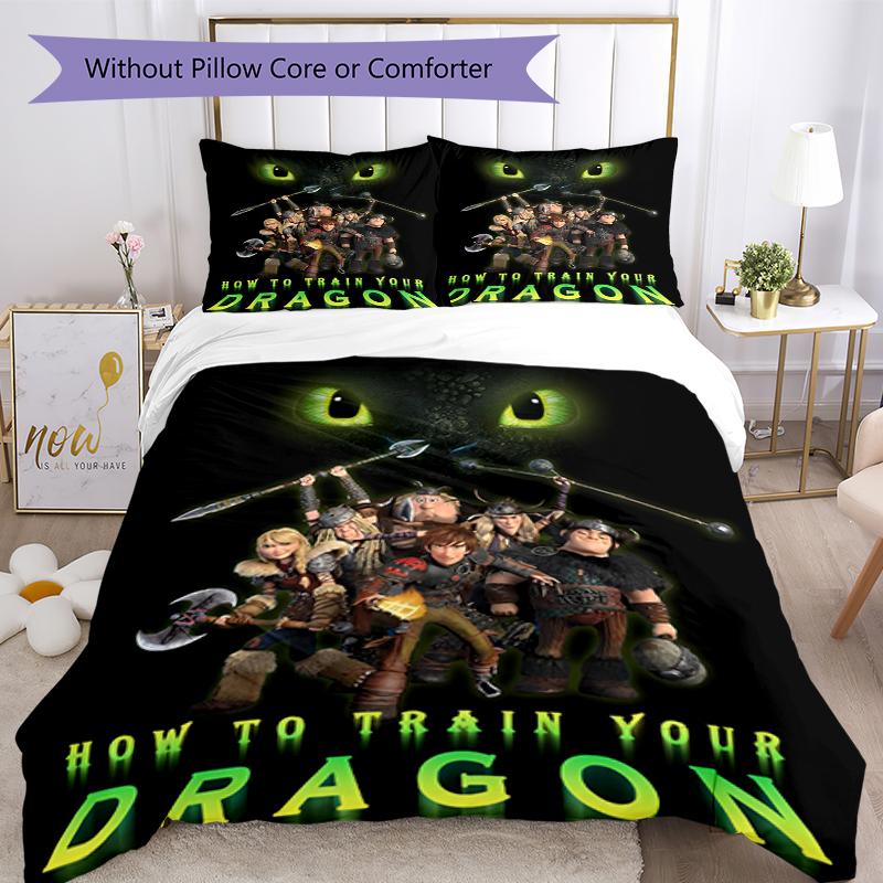 3pcs Dragon Bedding Set Duvet Cover Closure Includes 1 Duvet Cover & 2 Pillowcases, Soft and Comfortable for All Seasons.