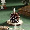 2 Pack Christmas Flameless Pine Cone Candle Battery Operated 3D Pine Cones Imitation Flameless Candle for Home Party Decoration