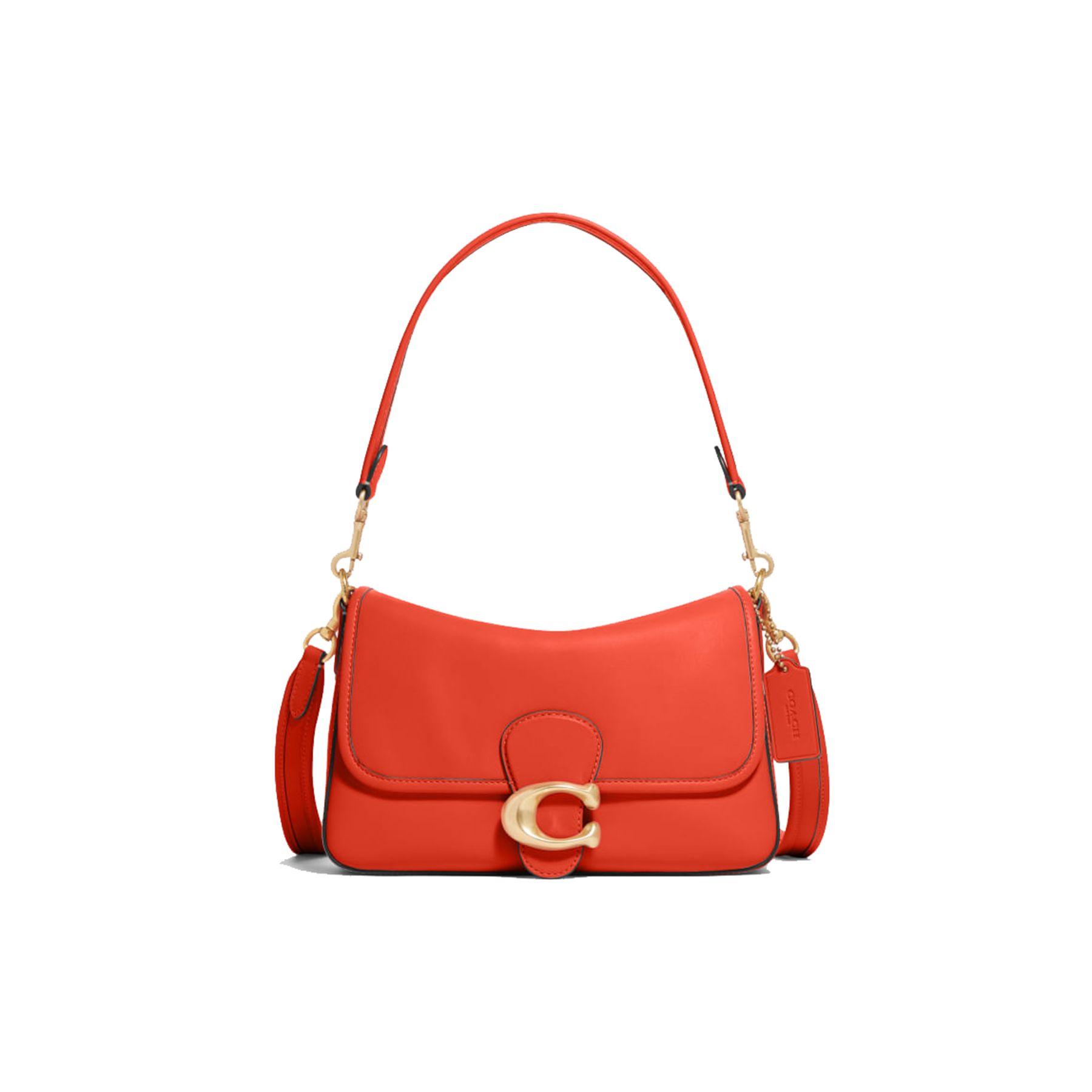

Coach Soft Tabby 26 Gold Logo Snap Flap Leather Shoulder Bag Women Shoulder Bag Red C4823-B4BWU Basic Set (Bag+Dust Bag)