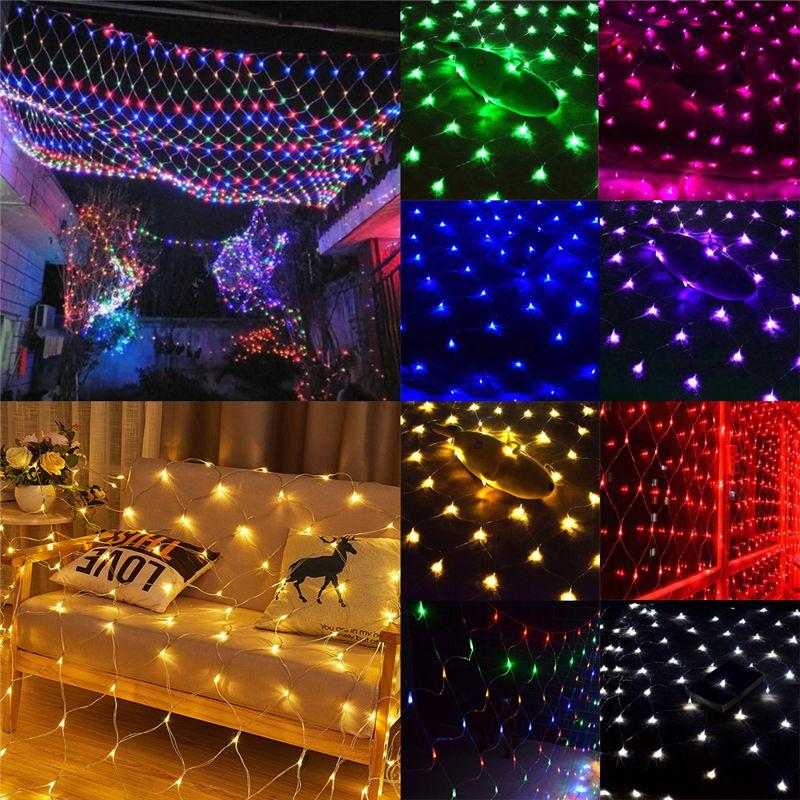 Mesh Christmas Net Fairy String Lights Xmas Party Outdoor 3m2m 200led Us Eu