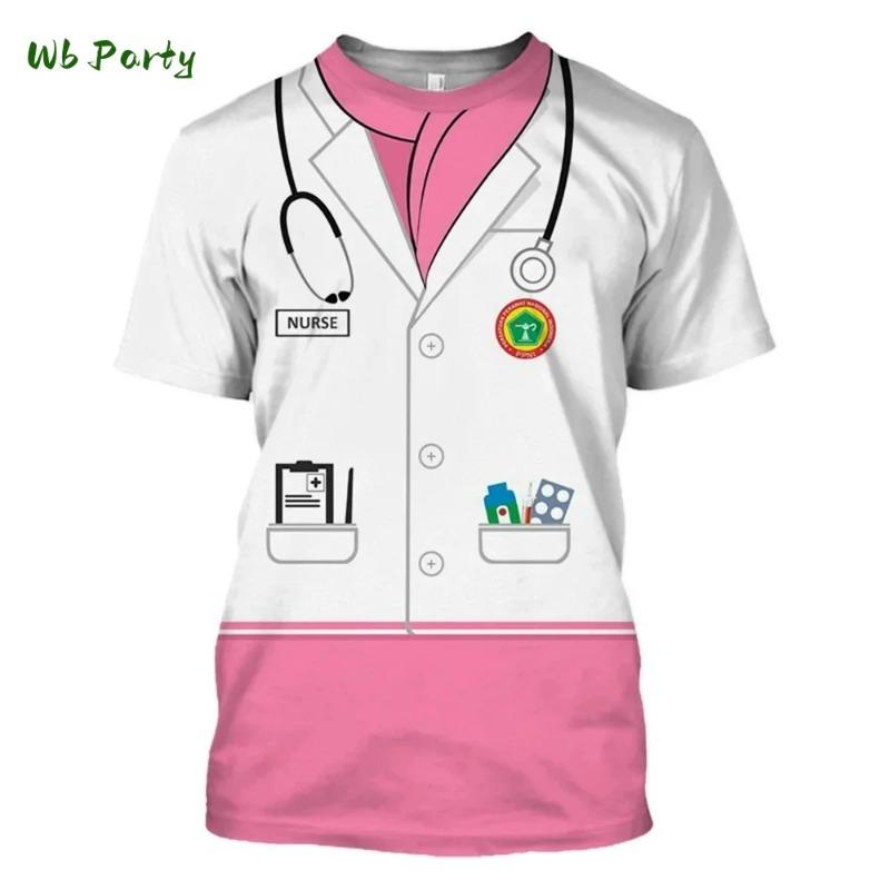 Police Uniform 3D Print Sports  Breathable Men T-shirt Street Cosplay Party Casual Parent-child Short Sleeve Clothing