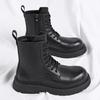 New Arrival Mens Motorcycle Boots Comfortable High Top Leather Shoes Fashion Simple Male Ankle Boots Classic Botas Walking Shoes