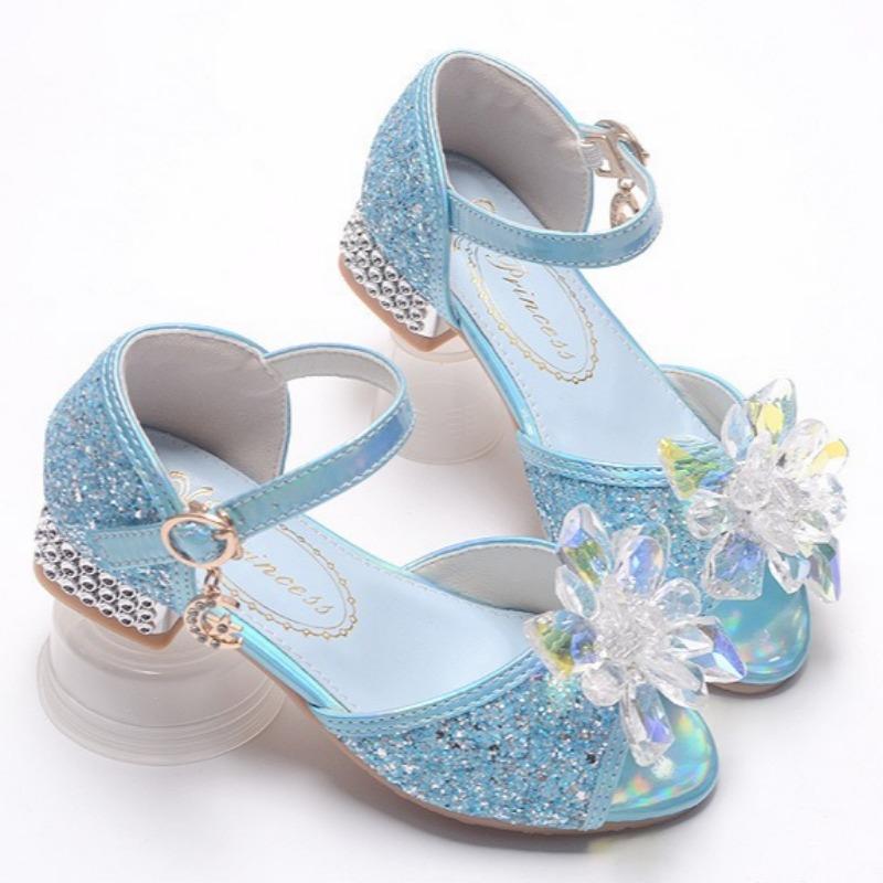 Children's High-heeled Sandals, Fashionable Performance Shoes, Flower Girl Princess Shoes, Catwalk Crystal Shoes
