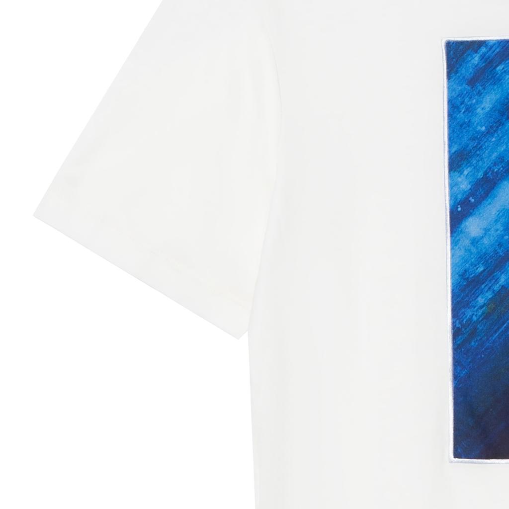 Giorgio Armani FW22 Pattern Printed Crew Neck Short Sleeve T-Shirt Men Tops White 6L1T75-1JUVZ-0151