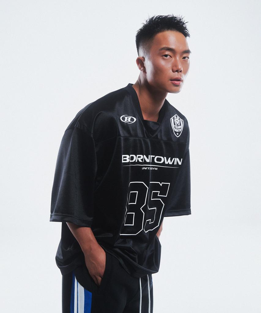 BORN TO WIN 85 Rugby Jersey T-Shirts [Black]