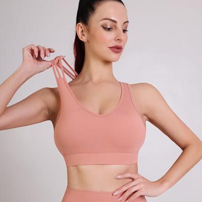 Frühling und Sommer Europäische und Amerikanische Neue Brokat-Schulterträger Yoga-BHs Schnell Raffinierte Sportunterwäsche