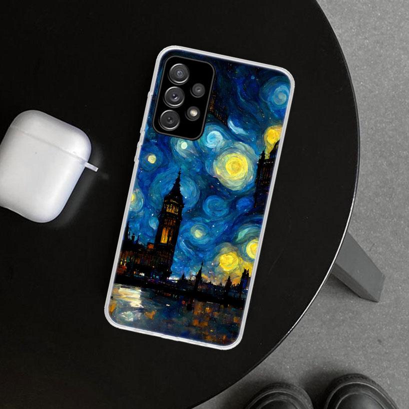 Starry Night Van Gogh Art Phone Case Cover for Samsung Galaxy A12 A22 A32 A52 A72 A02S A51 A50S A31 A20S A10S Note 20 Ultra 10 P