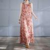 Women's Long Skirt Summer New Round Neck Printed Dress