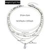 Vintage French Faux Pearl Layered Necklace For Women With Geometric Design And Style Accessory