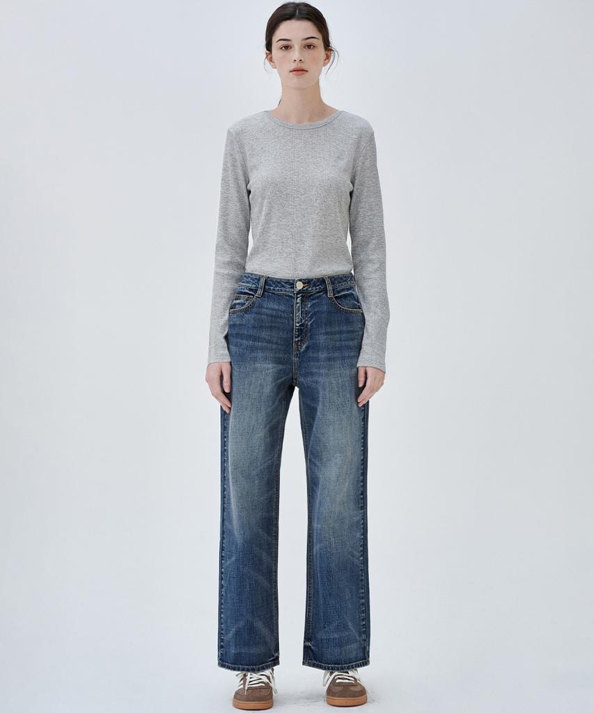 MALOUPE 5116 Ribbed Slim T-Shirt (Gray)
