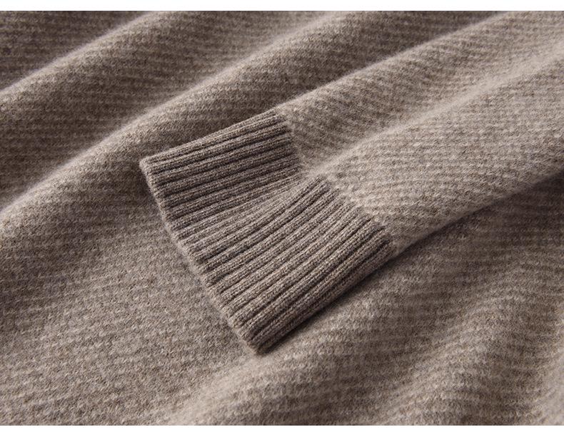 Men's Spring & Autumn Half-High Neck Zip Sweater - Casual, Versatile, Solid Color Pullover