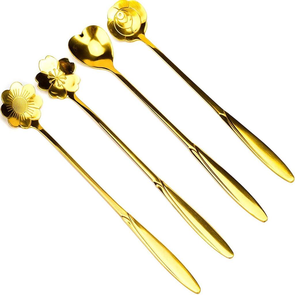 HomeCloud Golden Spoon Set/Coffee Spoon/Dessert Spoons/Cutlery Kitchen