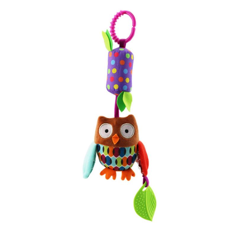 Baby Hanging Rattle Toys Cute Teether Toy Soft Stuffed Hand Grip Baby Toys Shaker Crinkle Squeaky Sensory Toys For Born Gift
