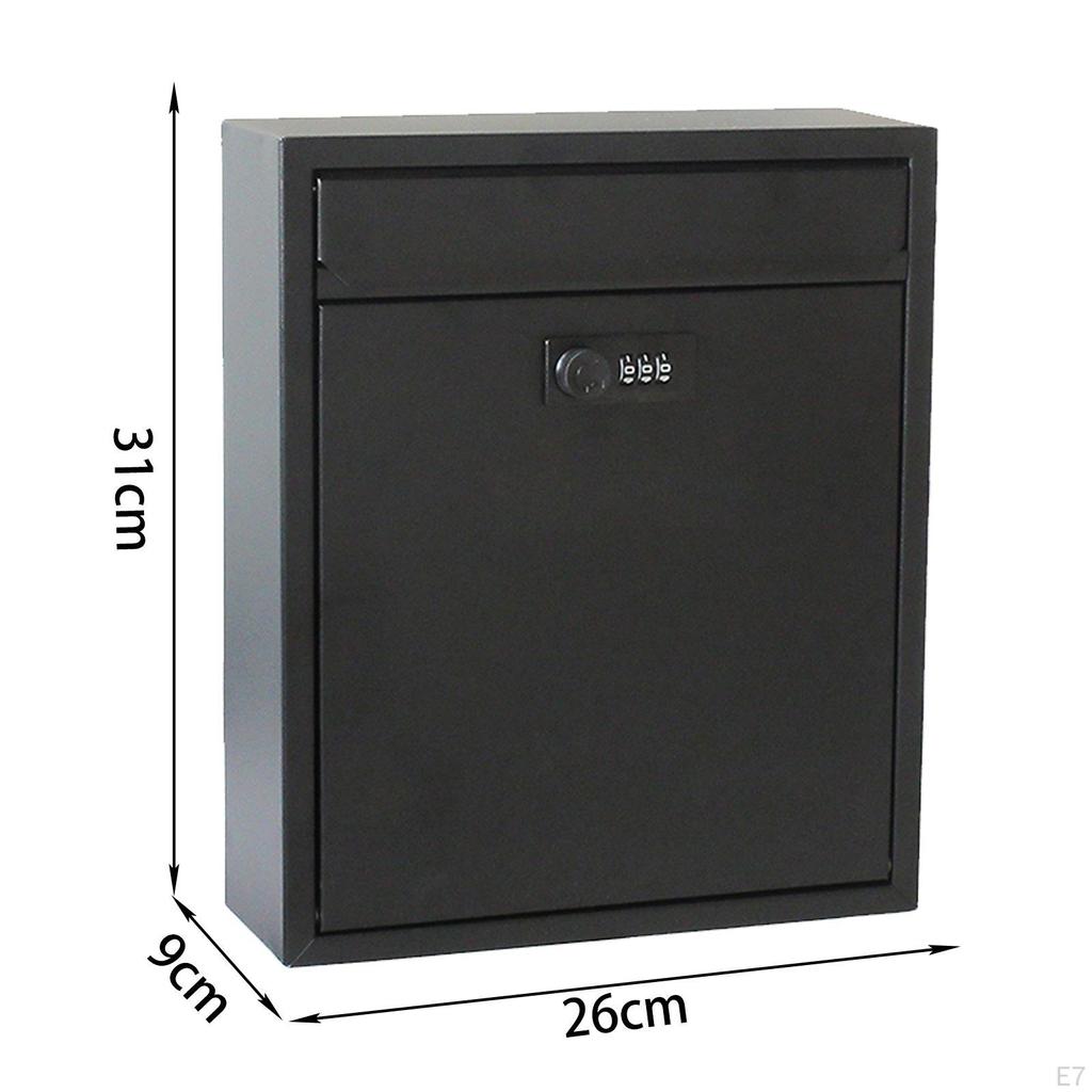 Wall Mount Mailbox Lockable Postbox Retro Drop Box Post Letter Letterbox Mail for Indoor Outdoor
