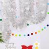 Christmas Tinsel Garland Silver 71 inch Glittering Sparkly Long Xmas Streamer for Birthday Wall Staircase New Year Wedding