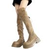 Thick-soled Boots Women's 2025 New Autumn and Winter But Knee Suede Boots Women's Thin Tall Knight Boots