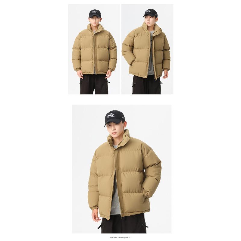 Solid Color Loose Thickened Warm Padded Coat Unisex Couple Oversized Winter Outwear